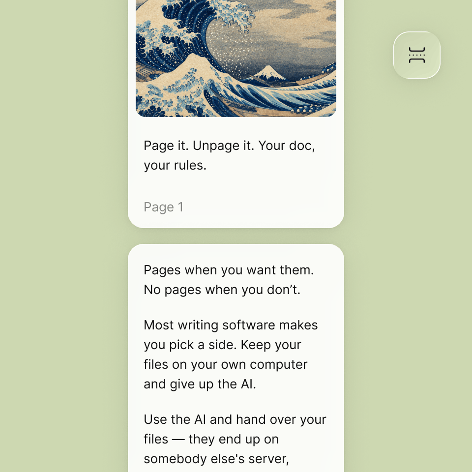 Page view document layout preview