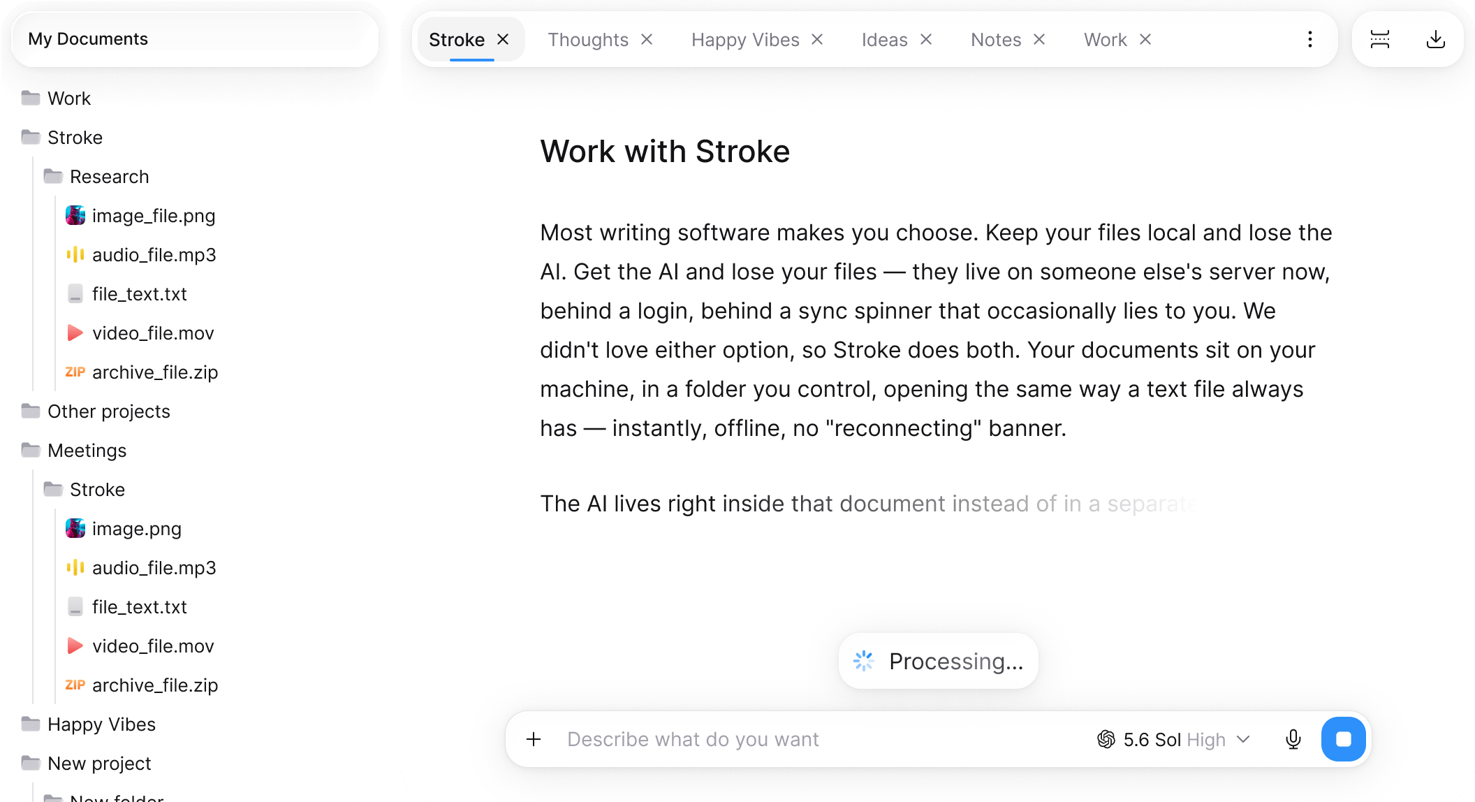 Strokes desktop app window